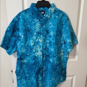 Lands' End Men's Vibrant Blue Casual Shirt